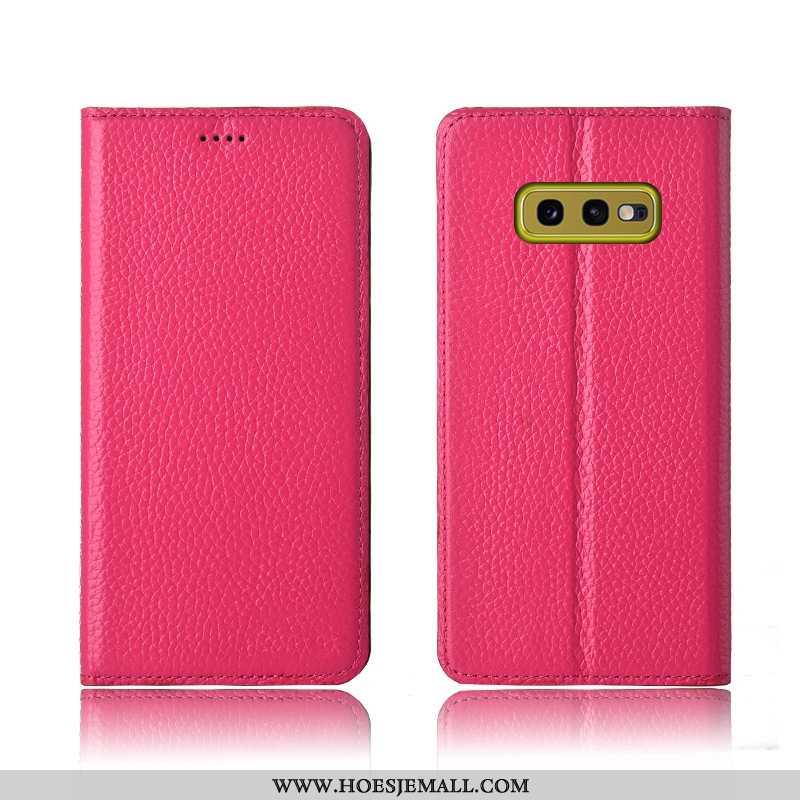 Hoesje Samsung Galaxy S10e Leren Echt Leer Anti-fall Soort Aziatische Vrucht Bescherming Clamshell R