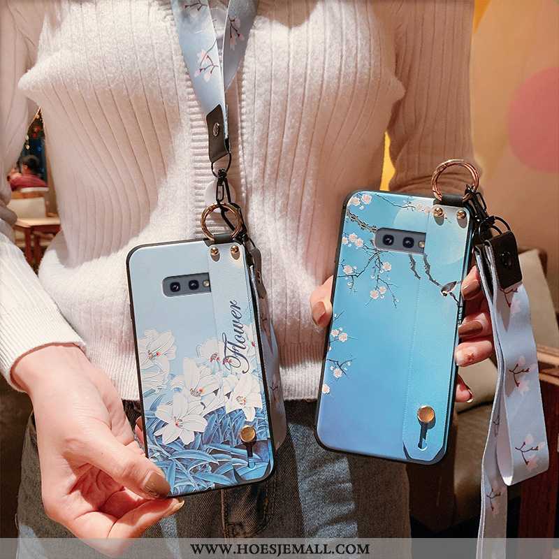 Hoesje Samsung Galaxy S10e Vintage Patroon Bescherming Siliconen Zacht Ster Hanger Blauwe