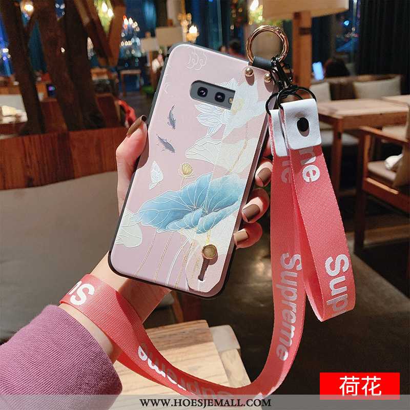 Hoesje Samsung Galaxy S10e Vintage Patroon Bescherming Siliconen Zacht Ster Hanger Blauwe