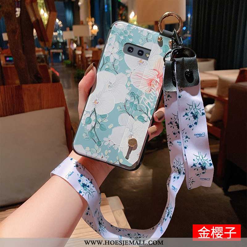 Hoesje Samsung Galaxy S10e Vintage Patroon Bescherming Siliconen Zacht Ster Hanger Blauwe