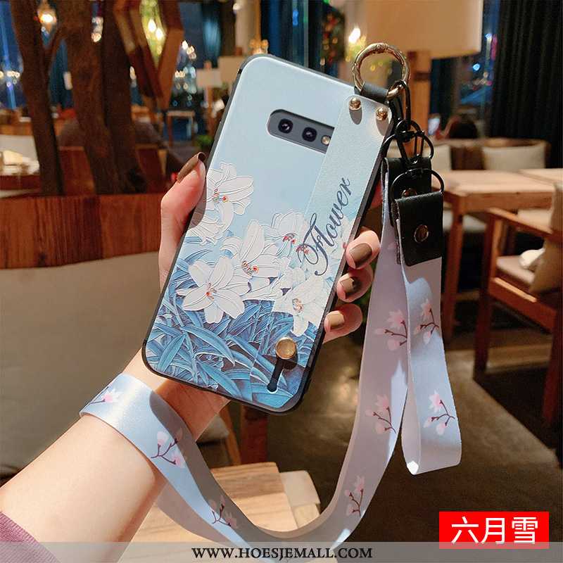 Hoesje Samsung Galaxy S10e Vintage Patroon Bescherming Siliconen Zacht Ster Hanger Blauwe