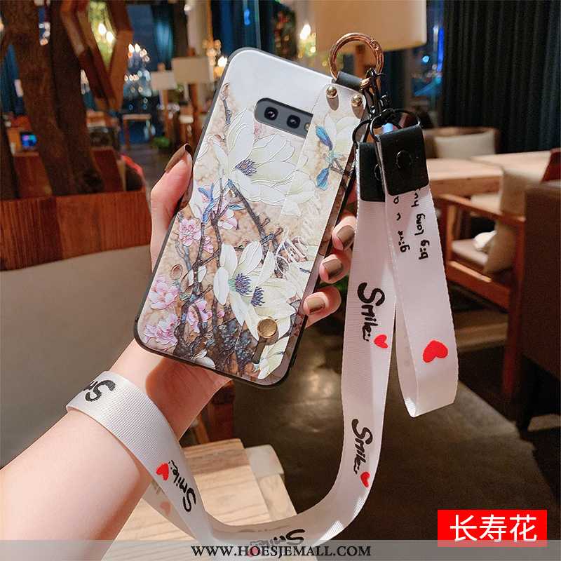 Hoesje Samsung Galaxy S10e Vintage Patroon Bescherming Siliconen Zacht Ster Hanger Blauwe