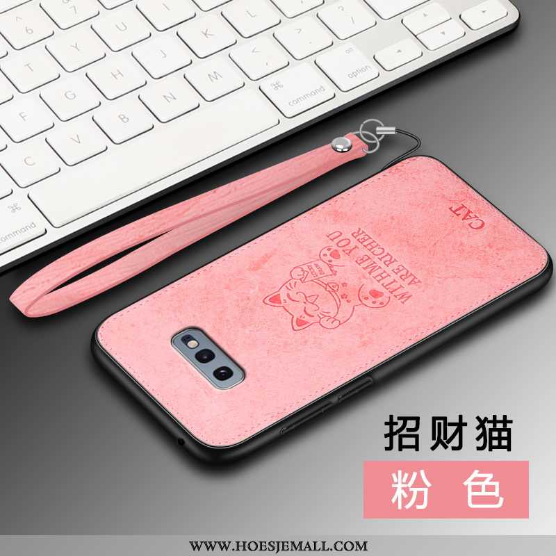 Hoes Samsung Galaxy S10e Persoonlijk Scheppend Trend Siliconen Doek Roze Patroon