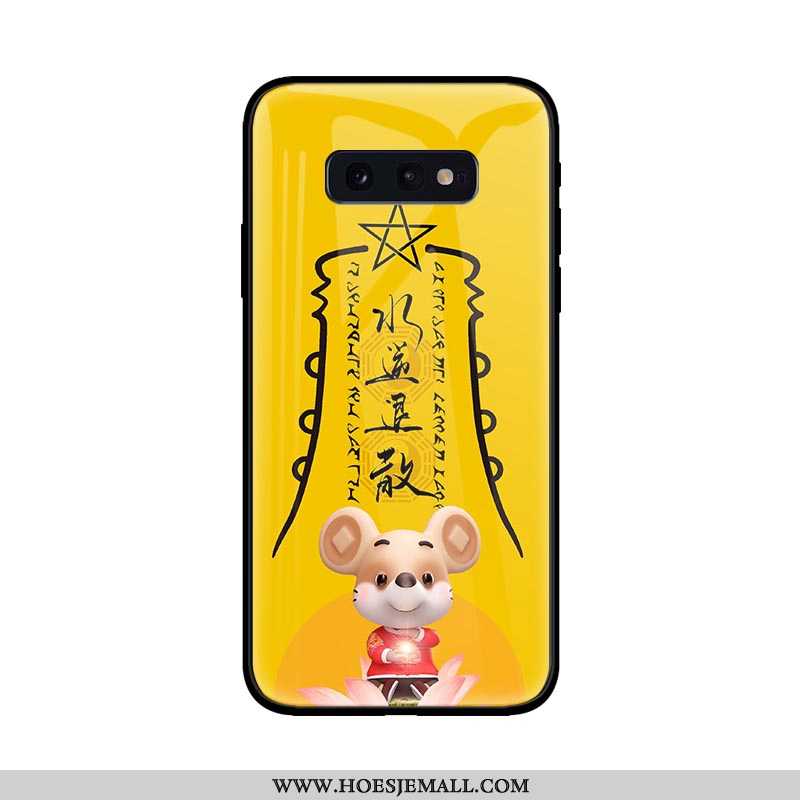 Hoesje Samsung Galaxy S10e Glas Persoonlijk Bescherming Mobiele Telefoon Scheppend Trend Geel