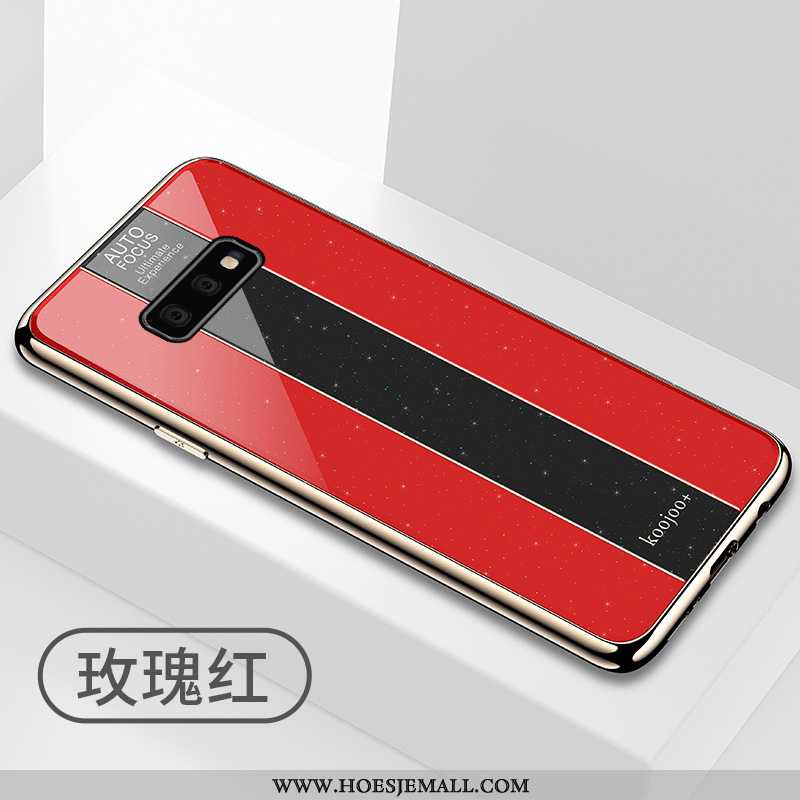 Hoesje Samsung Galaxy S10e Glas Persoonlijk Net Red Zwart Trend Ster Mobiele Telefoon Zwarte