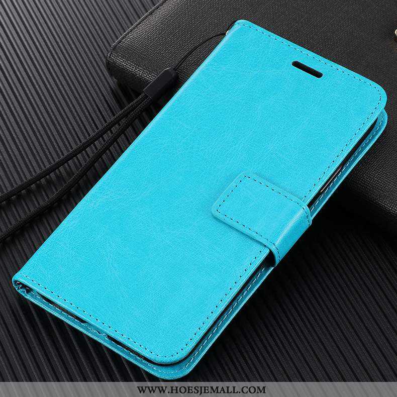 Hoesje Samsung Galaxy S20 Leren Bescherming Anti-fall Hoes Mobiele Telefoon Ster Blauwe