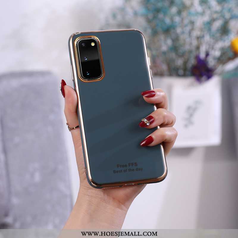 Hoesje Samsung Galaxy S20 Zacht Groen Plating Anti-fall Effen Kleur Mobiele Telefoon