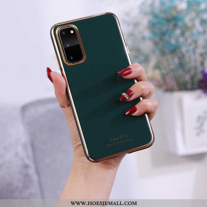 Hoesje Samsung Galaxy S20 Zacht Groen Plating Anti-fall Effen Kleur Mobiele Telefoon