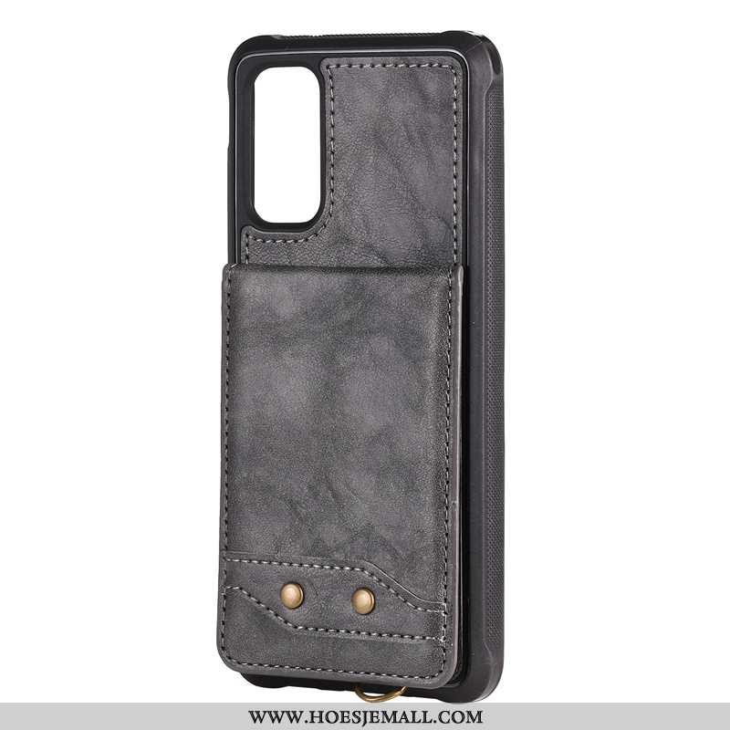 Hoes Samsung Galaxy S20 Scheppend Leren Hoesje Ster Grijs Kaart Tas Mobiele Telefoon