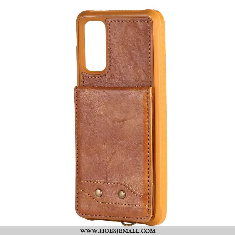 Hoes Samsung Galaxy S20 Scheppend Leren Hoesje Ster Grijs Kaart Tas Mobiele Telefoon