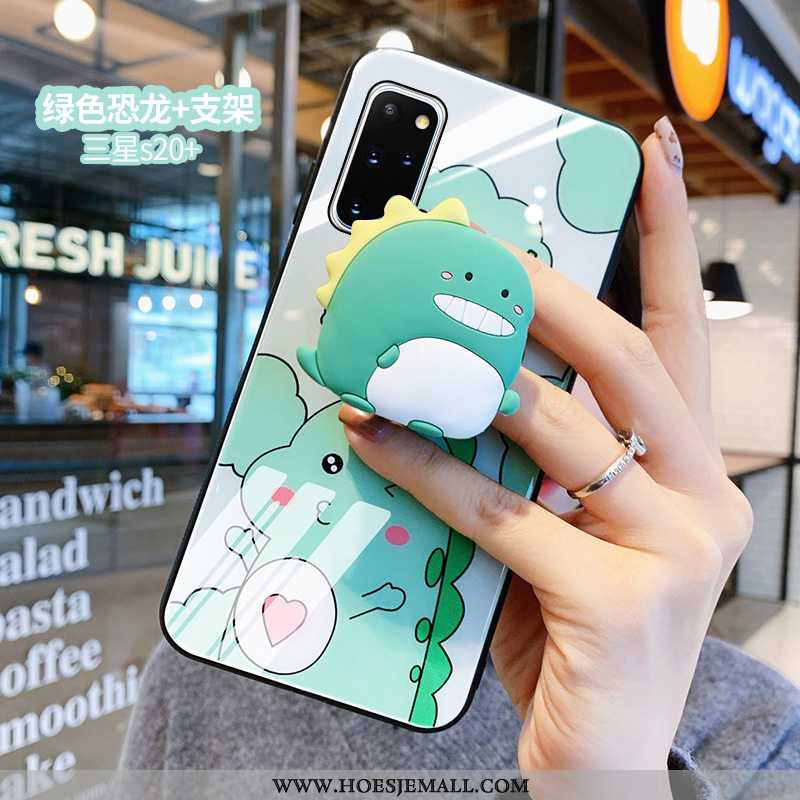 Hoes Samsung Galaxy S20+ Glas Spotprent Mini Bescherming Groen Dragon Patroon Lovers