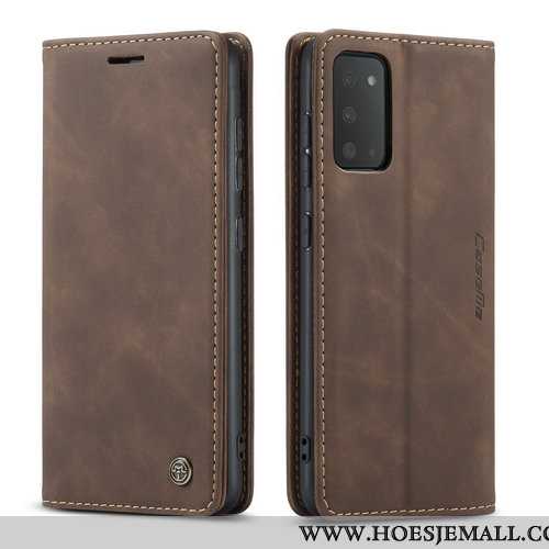 Hoesje Samsung Galaxy S20+ Trend Bescherming Anti-fall All Inclusive Clamshell Nieuw Leren Khaki