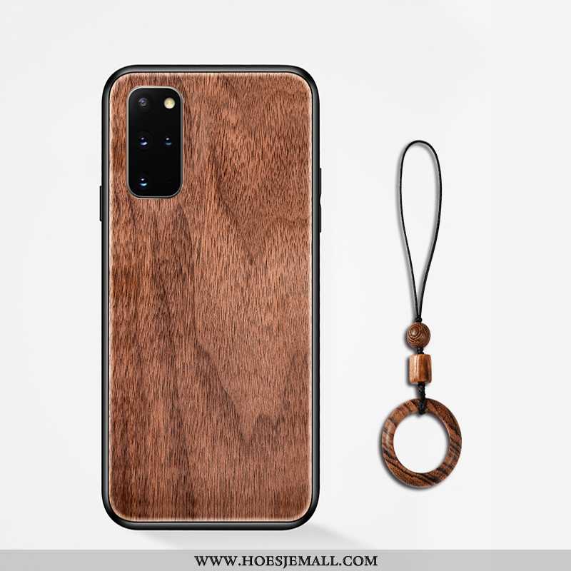 Hoes Samsung Galaxy S20+ Hout Bescherming Kwaliteit Bloemen Ster Anti-fall Bruin