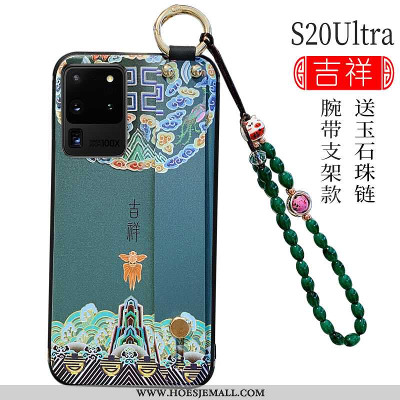 Hoesje Samsung Galaxy S20 Ultra Siliconen Bescherming Hoes Scheppend Trend Blauw Anti-fall Blauwe