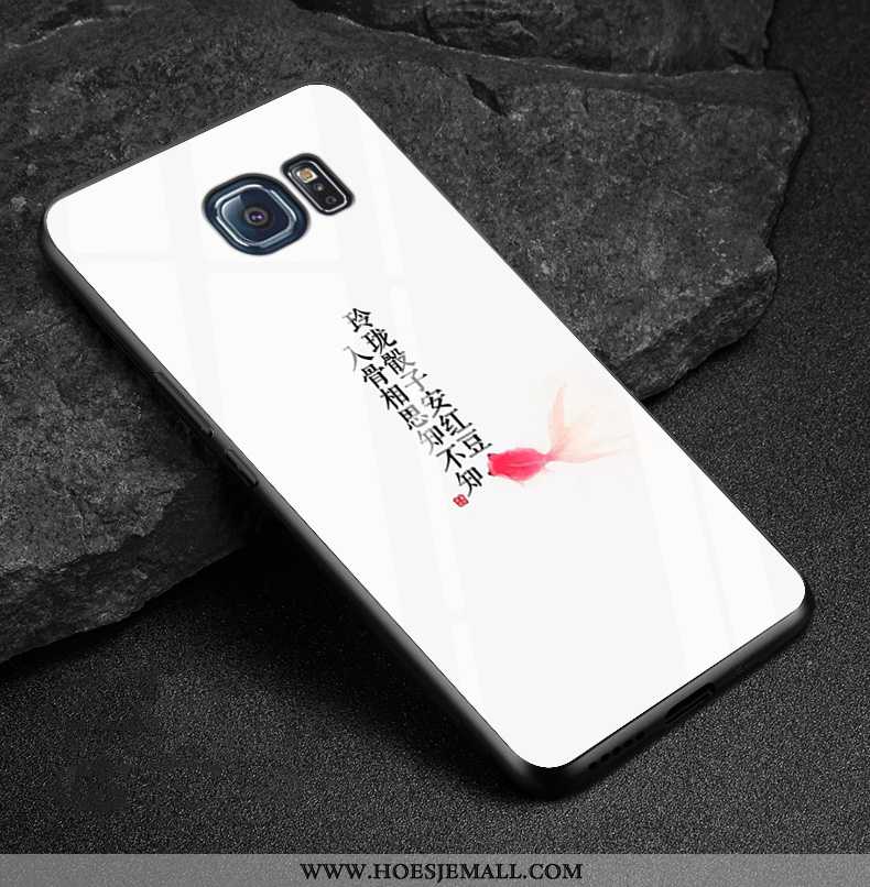 Hoesje Samsung Galaxy S6 Edge Bescherming Glas Ster Spiegel Mobiele Telefoon Hoes Donkerblauwe