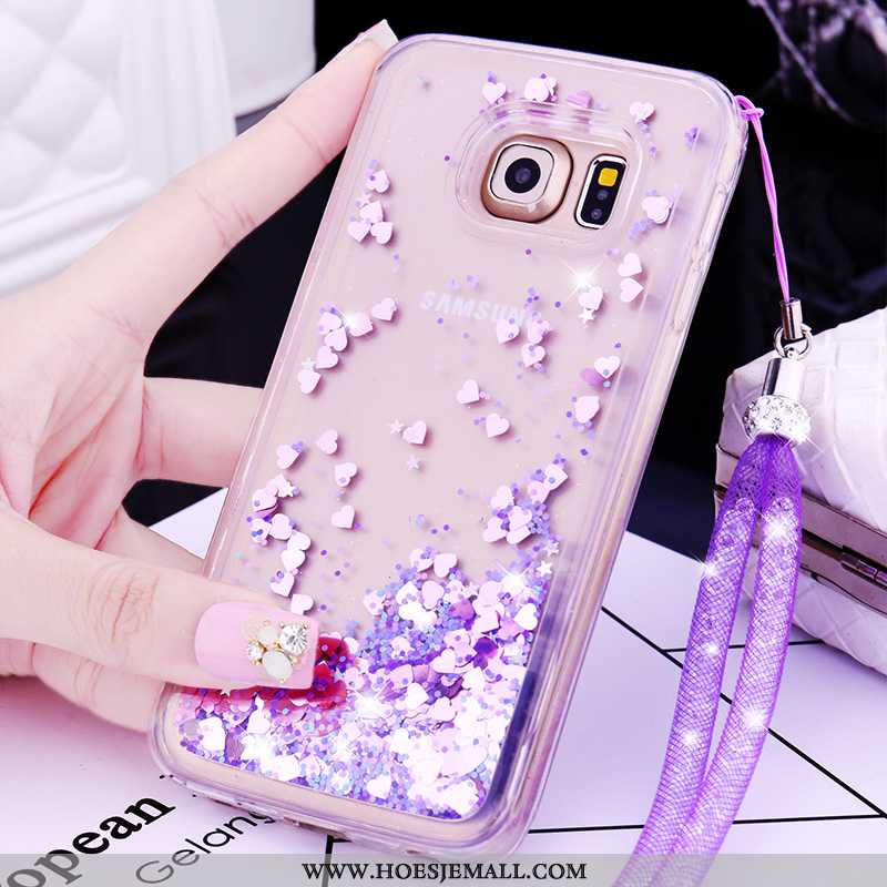 Hoes Samsung Galaxy S6 Edge Spotprent Mooie Siliconen Mobiele Telefoon Ster Anti-fall Purper