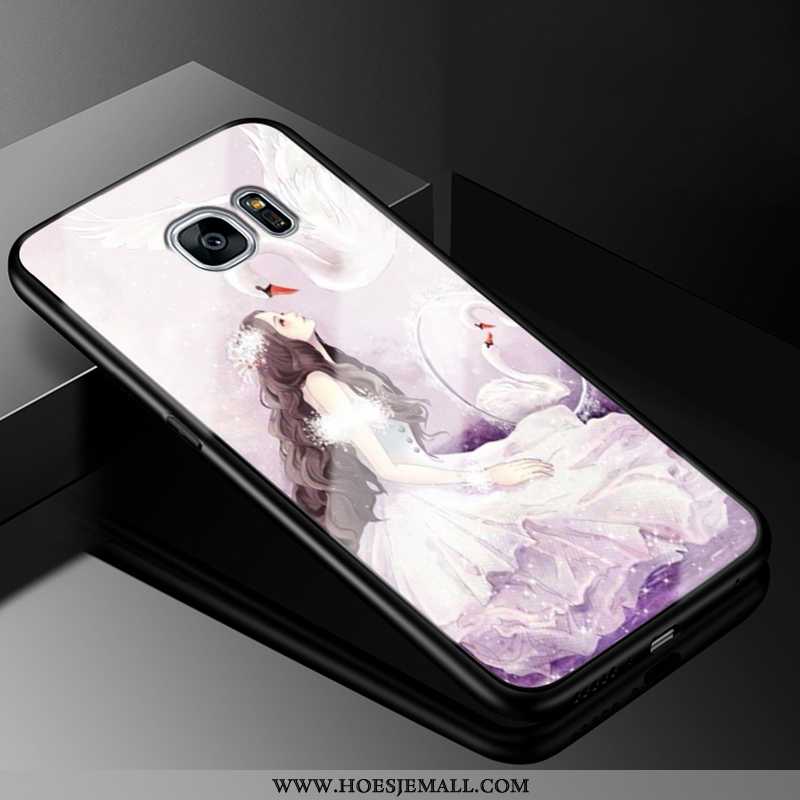 Hoes Samsung Galaxy S6 Edge Scheppend Spotprent Purper Hoesje Persoonlijk Ster Mobiele Telefoon