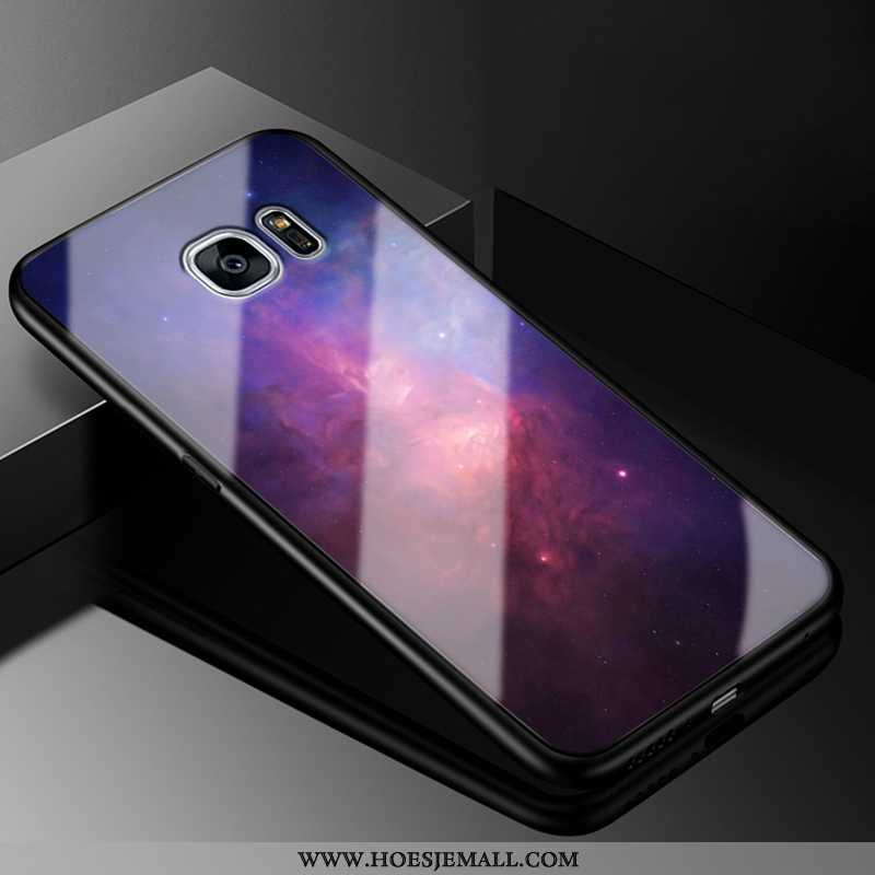 Hoes Samsung Galaxy S6 Edge Scheppend Spotprent Purper Hoesje Persoonlijk Ster Mobiele Telefoon