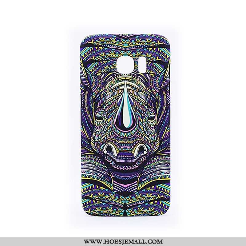 Hoes Samsung Galaxy S6 Edge Bescherming Schrobben Zwart Hard Trend Hoesje Lichtende Zwarte