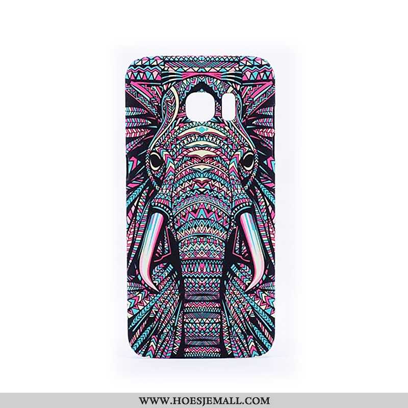 Hoes Samsung Galaxy S6 Edge Bescherming Schrobben Zwart Hard Trend Hoesje Lichtende Zwarte