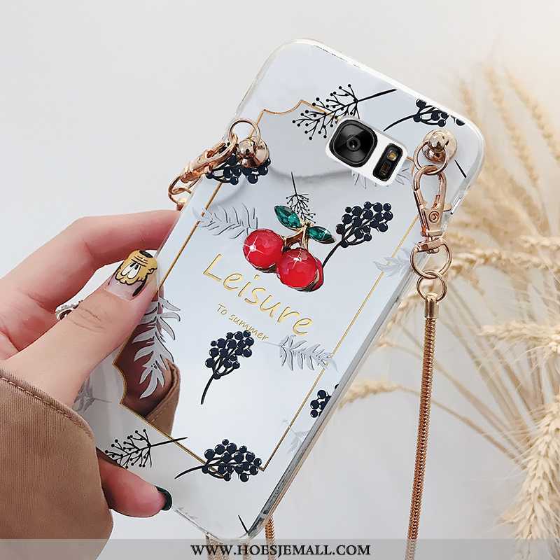 Hoesje Samsung Galaxy S6 Edge Trend Zacht Mini Ketting Spiegel Hoes Anti-fall Gouden