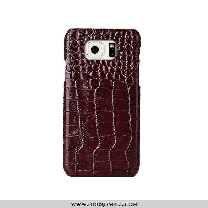 Hoesje Samsung Galaxy S6 Edge Patroon Bescherming Ster Luxe Bruin Hoes Anti-fall Bruine