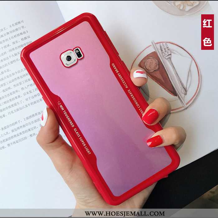 Hoes Samsung Galaxy S6 Mode Siliconen Mobiele Telefoon Hoesje Rood Eenvoudige Ster