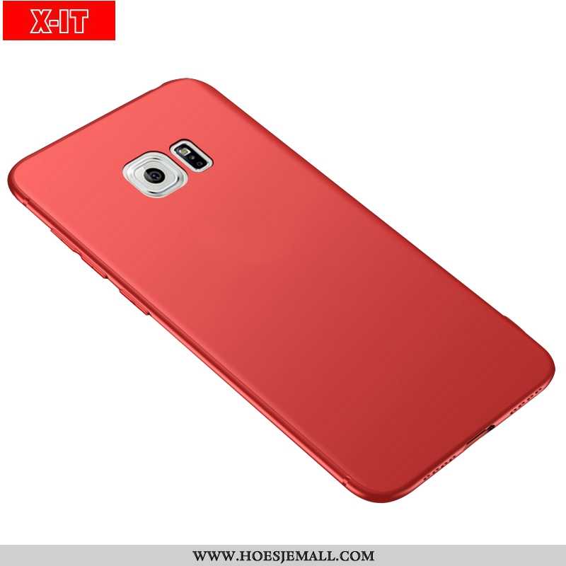 Hoes Samsung Galaxy S6 Zacht Bescherming Mobiele Telefoon Rood Hoesje Schrobben