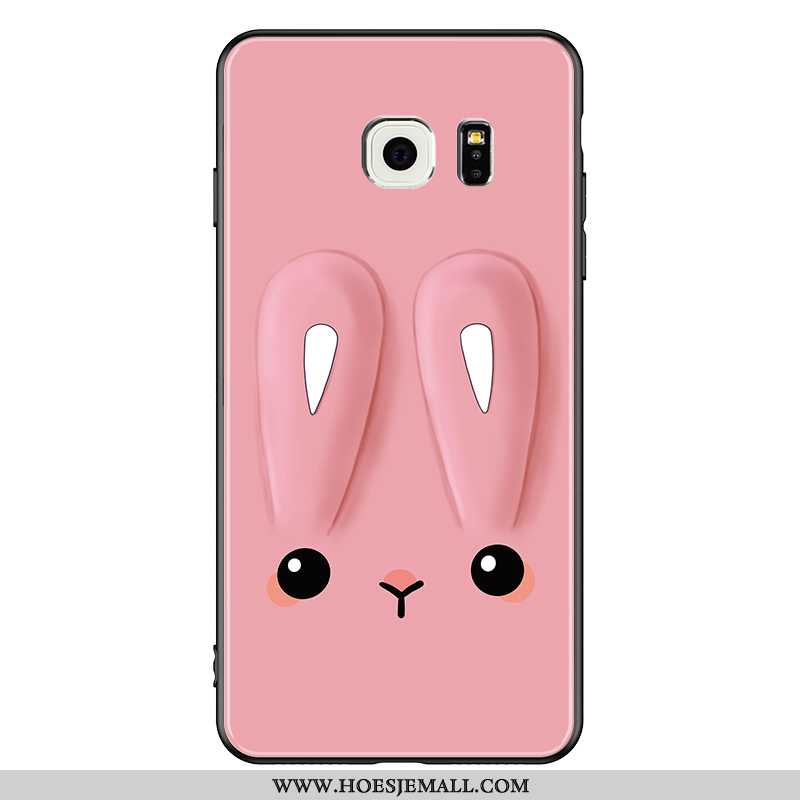 Hoes Samsung Galaxy S6 Bescherming Glas Ster Persoonlijk Spotprent Mobiele Telefoon Hoesje Roze