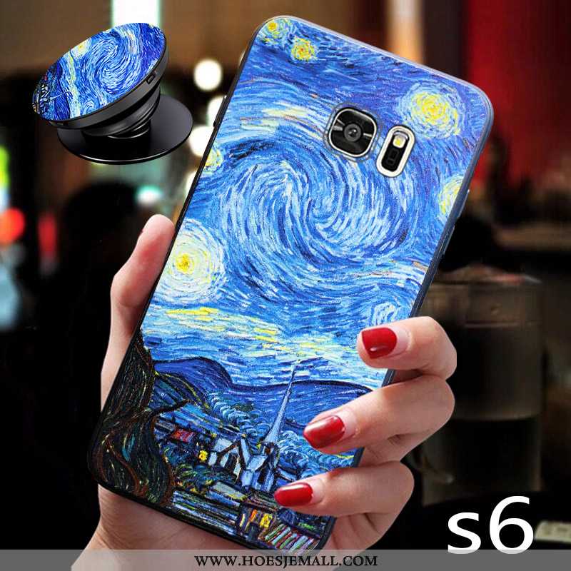 Hoes Samsung Galaxy S6 Bescherming Persoonlijk Blauw Mobiele Telefoon Ster Anti-fall Blauwe