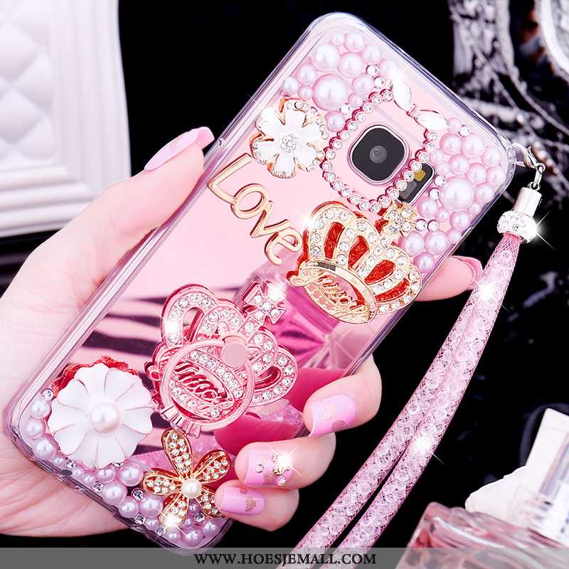 Hoes Samsung Galaxy S6 Zacht Siliconen Ster Roze Mobiele Telefoon Hoesje