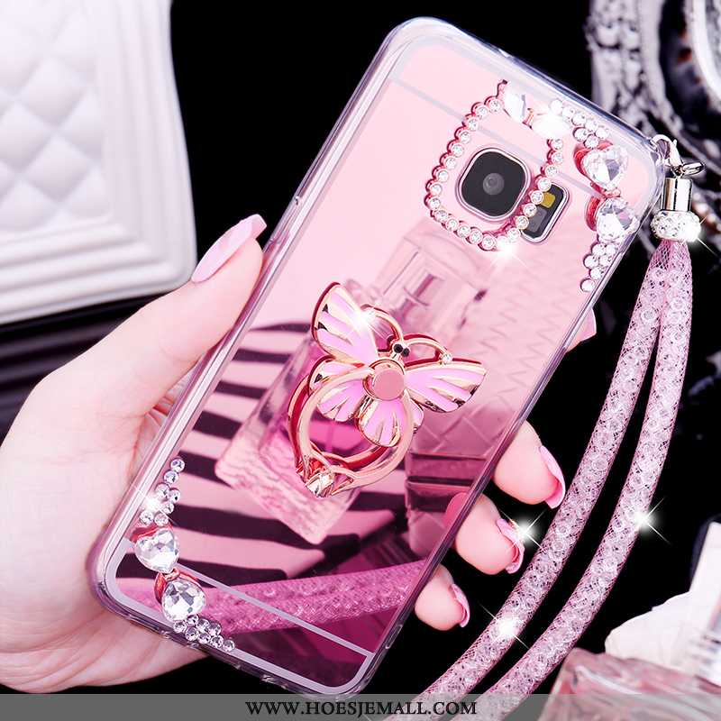 Hoes Samsung Galaxy S6 Zacht Siliconen Ster Roze Mobiele Telefoon Hoesje