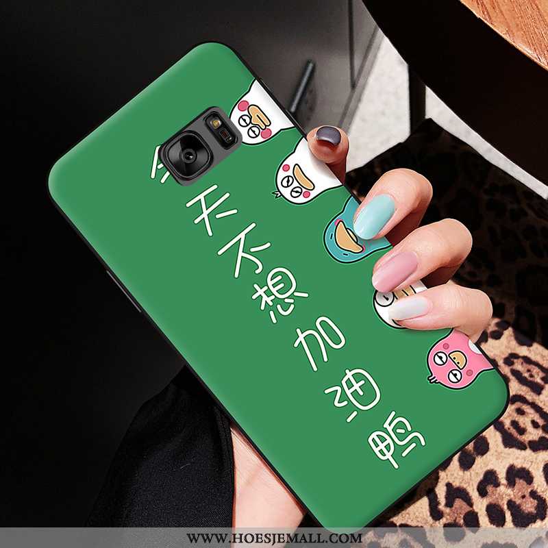 Hoes Samsung Galaxy S6 Siliconen Spotprent Hoesje Lovers Mobiele Telefoon Ster Groen