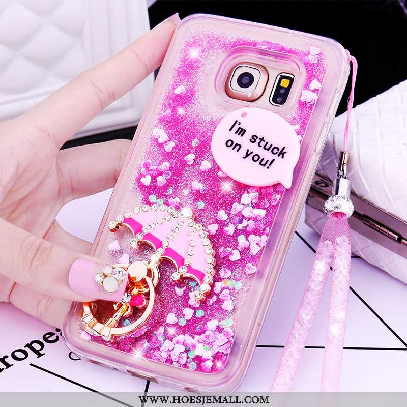 Hoes Samsung Galaxy S6 Siliconen Bescherming Purper Hoesje Mobiele Telefoon Ster Mooie