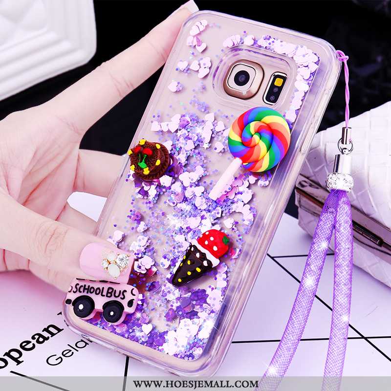 Hoes Samsung Galaxy S6 Siliconen Bescherming Purper Hoesje Mobiele Telefoon Ster Mooie