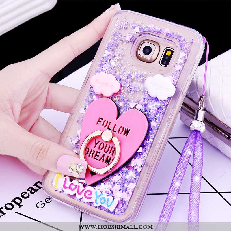 Hoes Samsung Galaxy S6 Siliconen Bescherming Purper Hoesje Mobiele Telefoon Ster Mooie