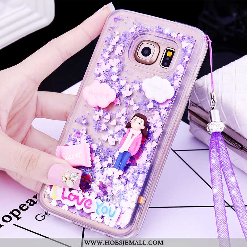 Hoes Samsung Galaxy S6 Siliconen Bescherming Purper Hoesje Mobiele Telefoon Ster Mooie