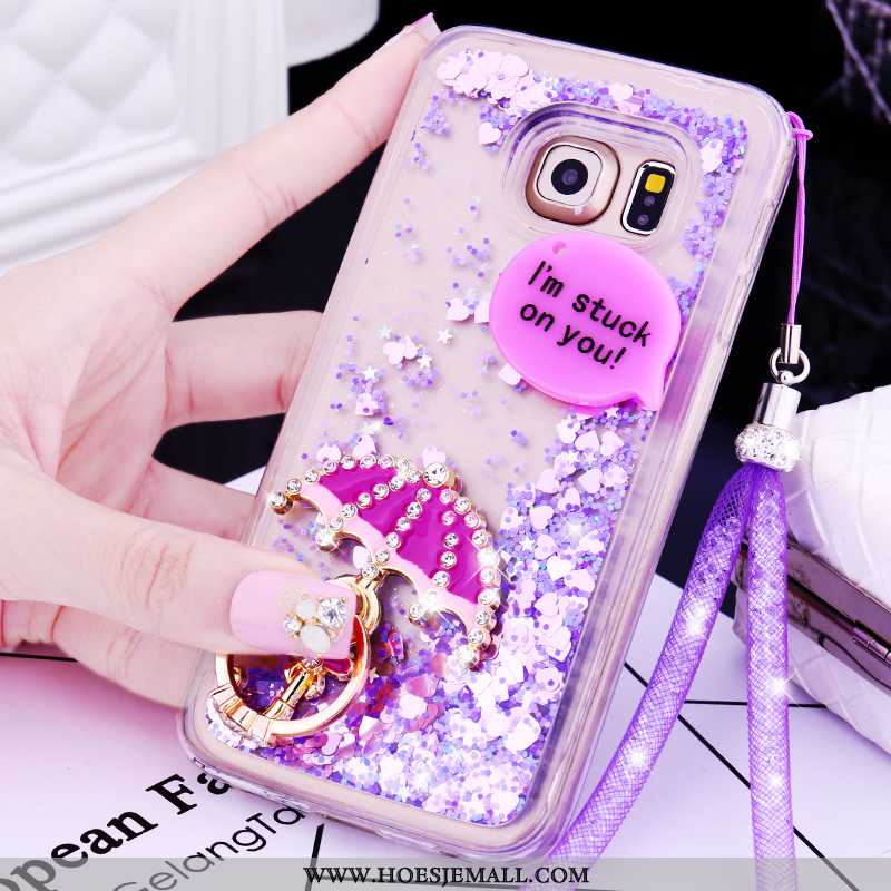 Hoes Samsung Galaxy S6 Siliconen Bescherming Purper Hoesje Mobiele Telefoon Ster Mooie