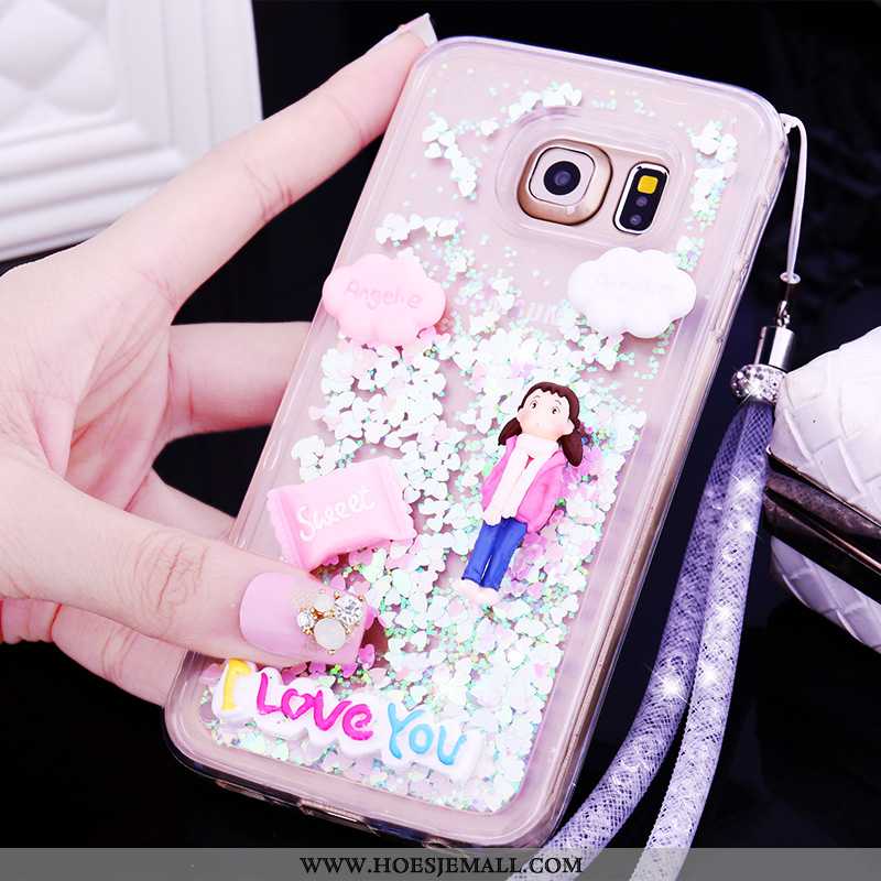 Hoes Samsung Galaxy S6 Siliconen Bescherming Purper Hoesje Mobiele Telefoon Ster Mooie