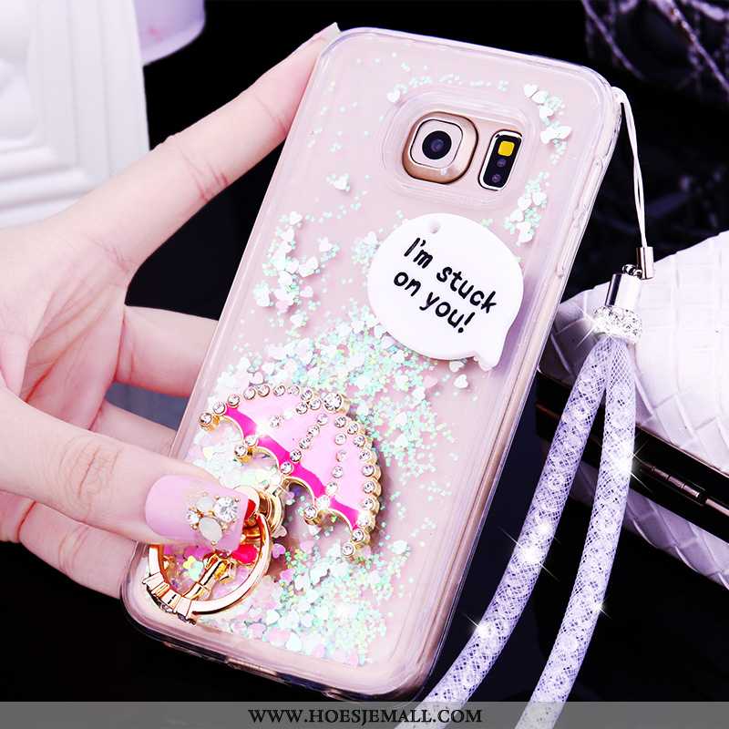 Hoes Samsung Galaxy S6 Siliconen Bescherming Purper Hoesje Mobiele Telefoon Ster Mooie