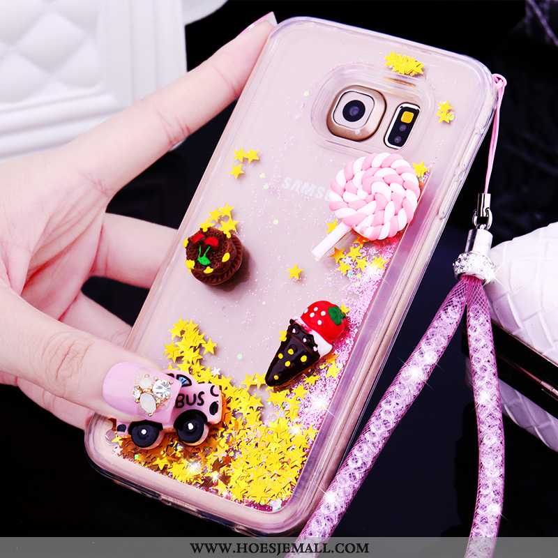 Hoes Samsung Galaxy S6 Siliconen Bescherming Purper Hoesje Mobiele Telefoon Ster Mooie