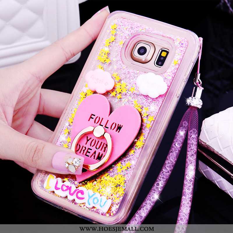 Hoes Samsung Galaxy S6 Siliconen Bescherming Purper Hoesje Mobiele Telefoon Ster Mooie