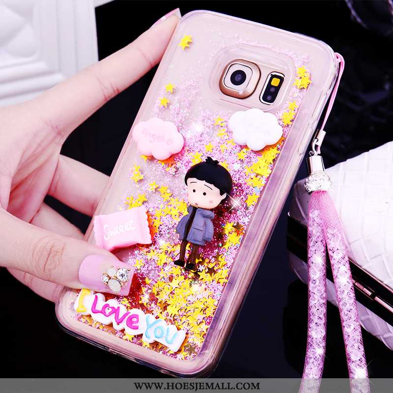 Hoes Samsung Galaxy S6 Siliconen Bescherming Purper Hoesje Mobiele Telefoon Ster Mooie