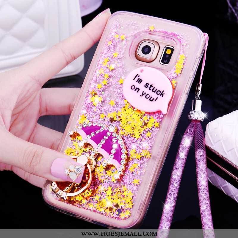 Hoes Samsung Galaxy S6 Siliconen Bescherming Purper Hoesje Mobiele Telefoon Ster Mooie