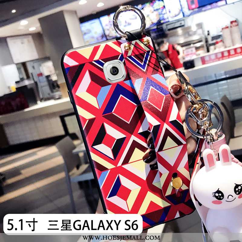 Hoesje Samsung Galaxy S6 Scheppend Trend Hanger Persoonlijk Hoes Anti-fall Achterklep Rood