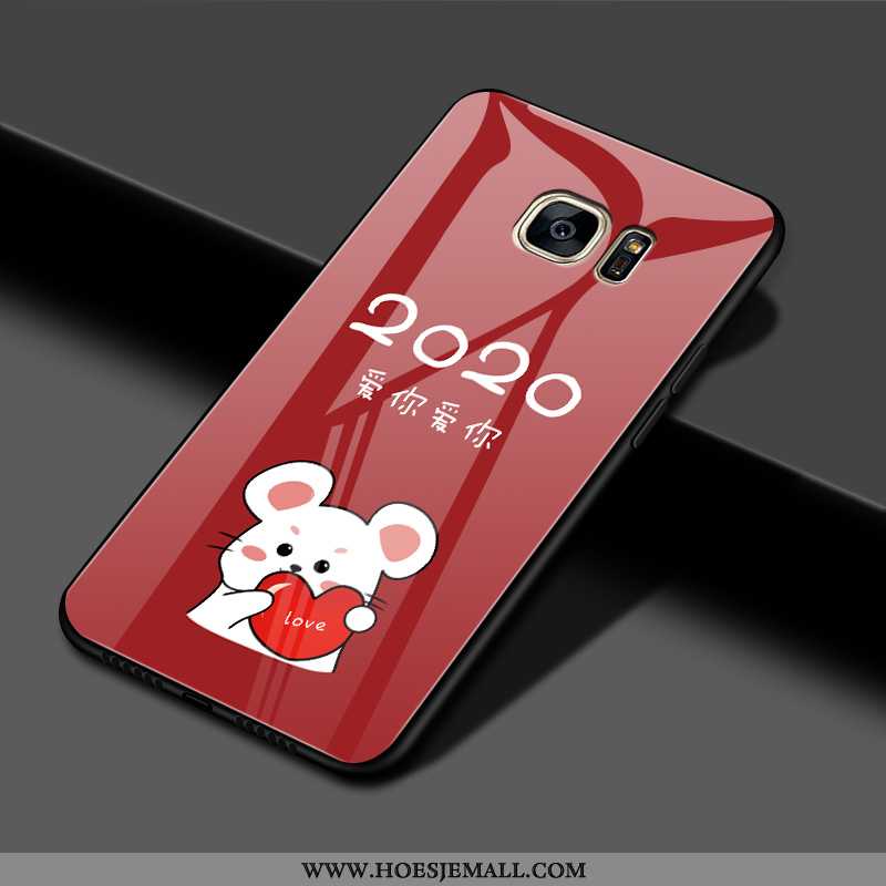 Hoesje Samsung Galaxy S7 Edge Mooie Trend Persoonlijk Mobiele Telefoon Lovers Glas Hard Rood