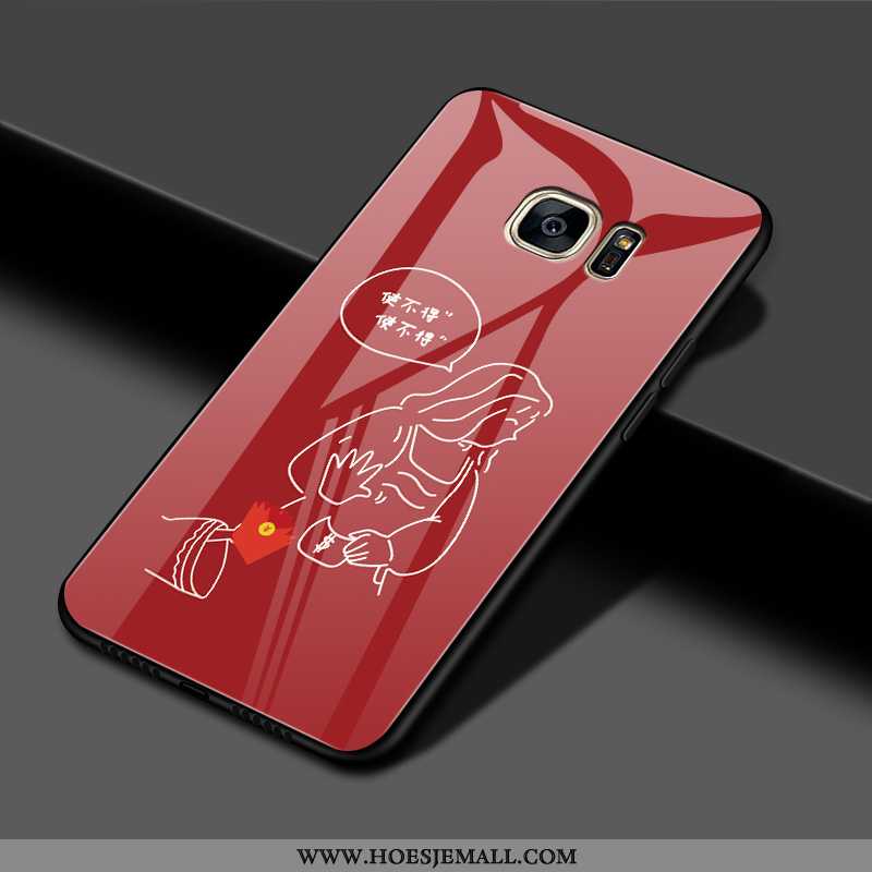 Hoesje Samsung Galaxy S7 Edge Mooie Trend Persoonlijk Mobiele Telefoon Lovers Glas Hard Rood