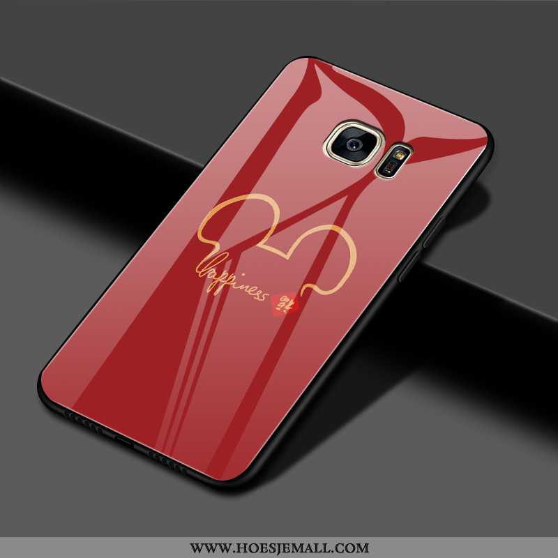 Hoesje Samsung Galaxy S7 Edge Mooie Trend Persoonlijk Mobiele Telefoon Lovers Glas Hard Rood