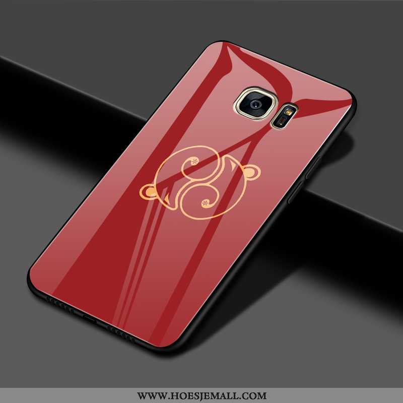 Hoesje Samsung Galaxy S7 Edge Mooie Trend Persoonlijk Mobiele Telefoon Lovers Glas Hard Rood