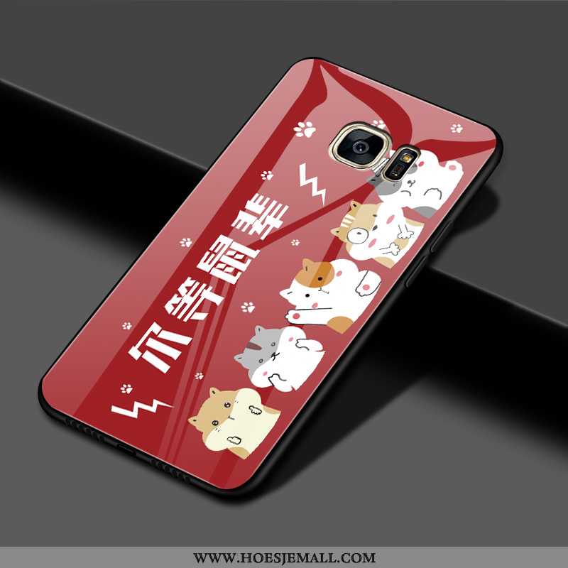 Hoesje Samsung Galaxy S7 Edge Mooie Trend Persoonlijk Mobiele Telefoon Lovers Glas Hard Rood